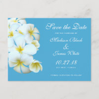 Hawaiian Plumeria Flowers Save the Date Briefkaart