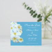 Hawaiian Plumeria Flowers Save the Date Briefkaart (Staand voorkant)