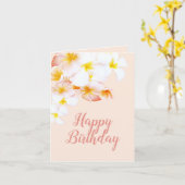 Hawaiian Plumeria Frangipani Happy Birthday Kaart (Gele Bloem)