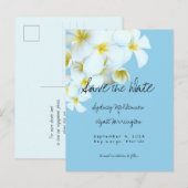 Hawaiian Plumeria Frangipani Save the Date Feestdagenkaart (Voorkant / Achterkant)