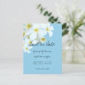 Hawaiian Plumeria Frangipani Save the Date Feestdagenkaart (Staand voorkant)