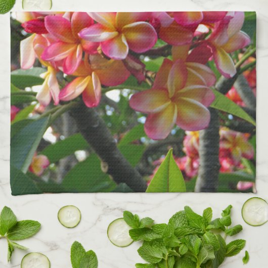 Hawaiian Plumeria Theedoek (Gevouwen)
