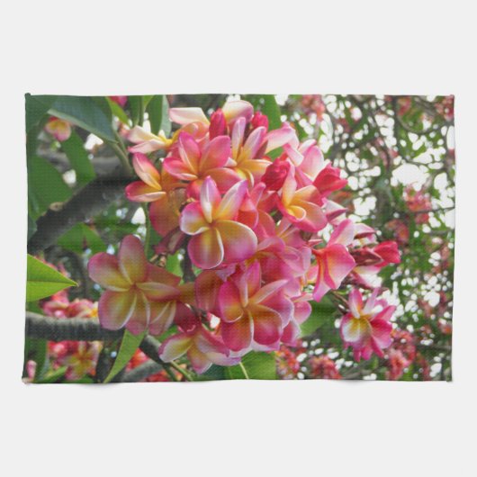 Hawaiian Plumeria Theedoek (Horizontaal)