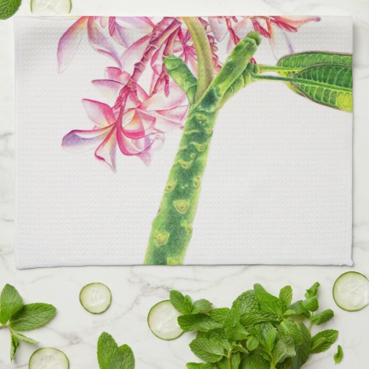 Hawaiian Plumeria Theedoek (Gevouwen)