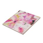 Hawaiian Plumeria Tropical Floral Tegeltje (Zijkant)