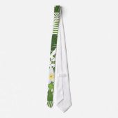 Hawaiian Plumeria Tropical Palm Leaves Summer Stropdas (Achterkant)