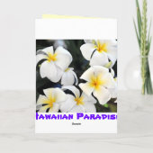 Hawaiian Plumeria Tropical Wenskaart Kaart (Achterkant)
