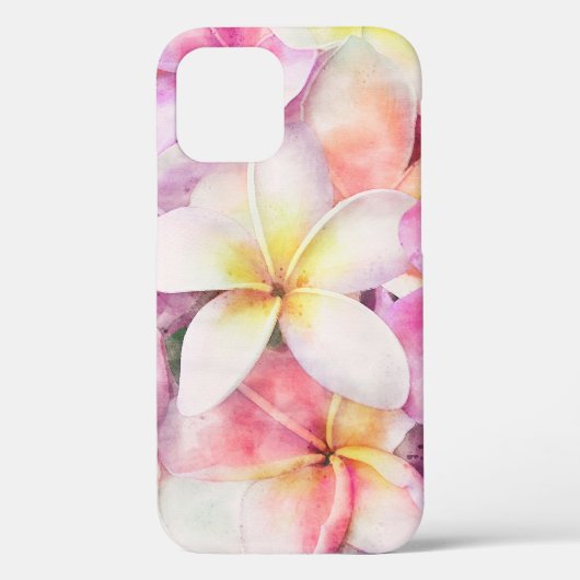Hawaiian Plumeria Tropische Floral Waterverf Case-Mate iPhone Case (Achterkant)