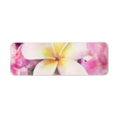Hawaiian Plumeria Tropische Floral Waterverf Etiket (Voorkant)