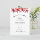Hawaiian Plumeria Wedding Breakfast Kaart (Staand voorkant)