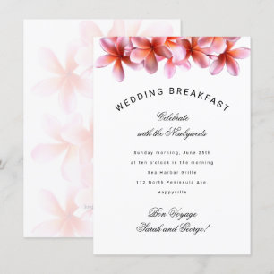 Hawaiian Plumeria Wedding Breakfast Kaart