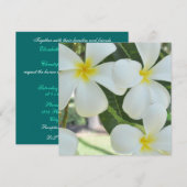 Hawaiian Plumeria Wedding Invitation Kaart (Voorkant / Achterkant)