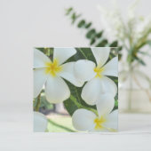 Hawaiian Plumeria Wedding Invitation Kaart (Staand voorkant)