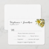 Hawaiian Plumeria White Weddenschap met Menu (Voorkant / Achterkant)