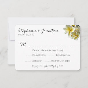 Hawaiian Plumeria White Weddenschap met Menu