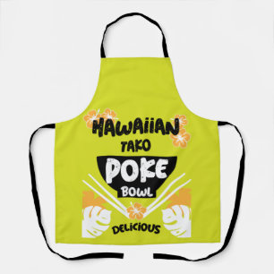 Hawaiian Poke Bowl Tako Poke Apron Schort