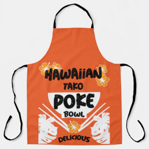 Hawaiian Poke Bowl Tako Poke Apron Schort