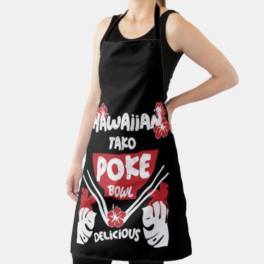 Hawaiian Poke Bowl Tako Poke Apron Schort (Insitu)