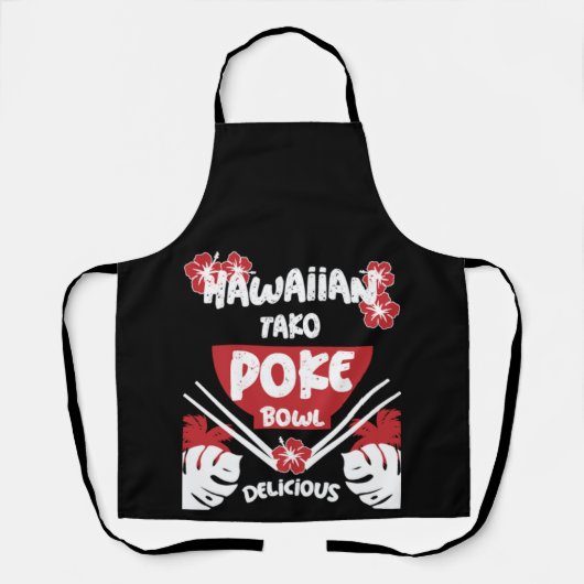 Hawaiian Poke Bowl Tako Poke Schort (Voorkant)