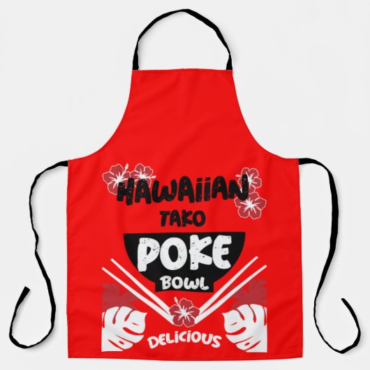 Hawaiian Poke Bowl Tako Poke Schort (Voorkant)