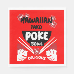 Hawaiian Poke Bowl Tako Poke Servet