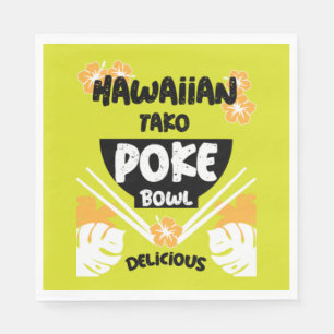 Hawaiian Poke Bowl Tako Poke Servet
