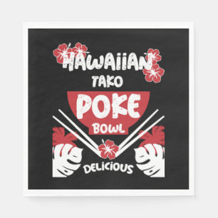 Hawaiian Poke Bowl Tako Poke Servet