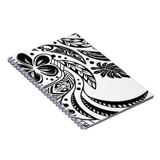 Hawaiian - Polynesiaanse zwarte en witte stam Notitieboek (Rechterzijde)
