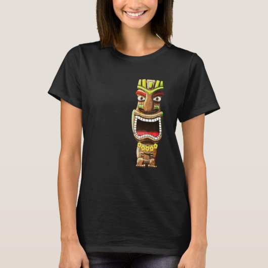 Hawaiian Polynesian Tiki Statue T-shirt (Voorkant)