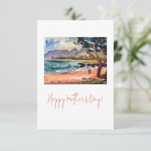 Hawaiian Pounders Beach Moederdag kaart (Staand voorkant)
