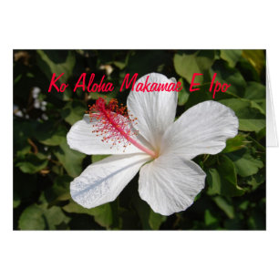 Hawaiian Precious Love White Hibiscus Kaart