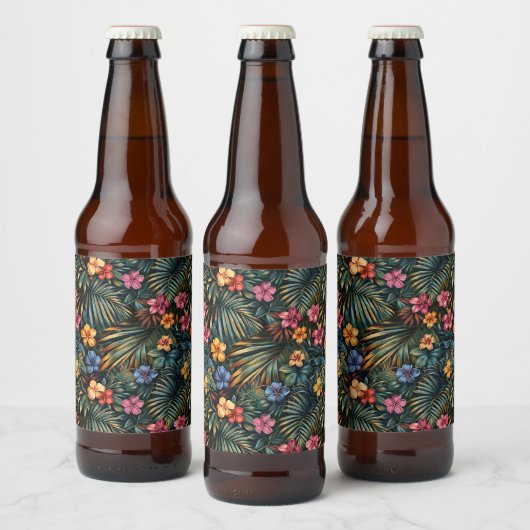 Hawaiian Print Bier Etiket (Flessen)