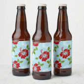 Hawaiian Print Bier Etiket (Flessen)