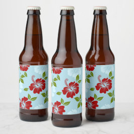 Hawaiian Print Bier Etiket