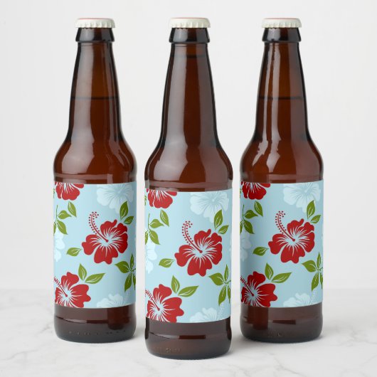 Hawaiian Print Bier Etiket (Flessen)