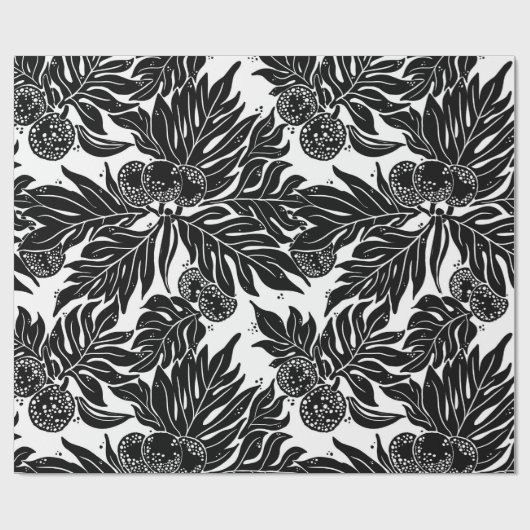 Hawaiian print broodvrucht ulu patroon cadeaupapier (Vlak)
