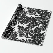 Hawaiian print broodvrucht ulu patroon cadeaupapier (Uitgerold)