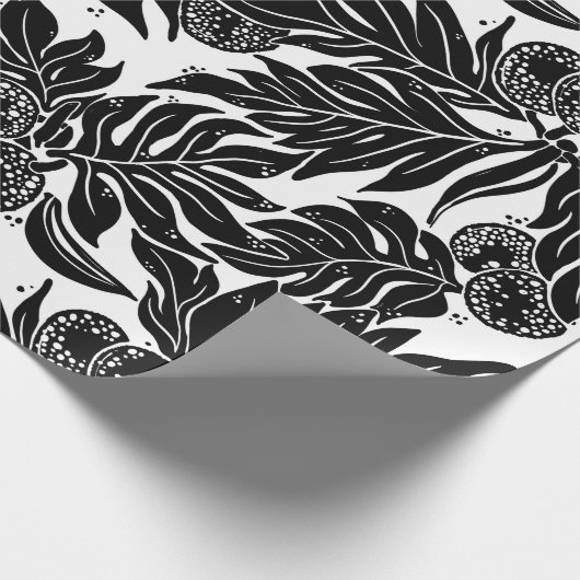 Hawaiian print broodvrucht ulu patroon cadeaupapier (Hoek)