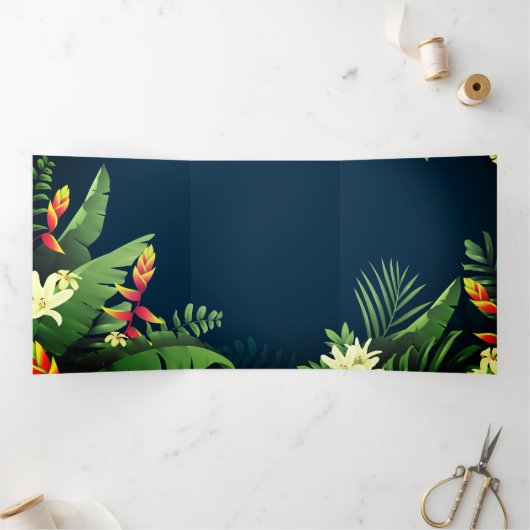 Hawaiian Print Drieluik Uitnodiging (Binnen)