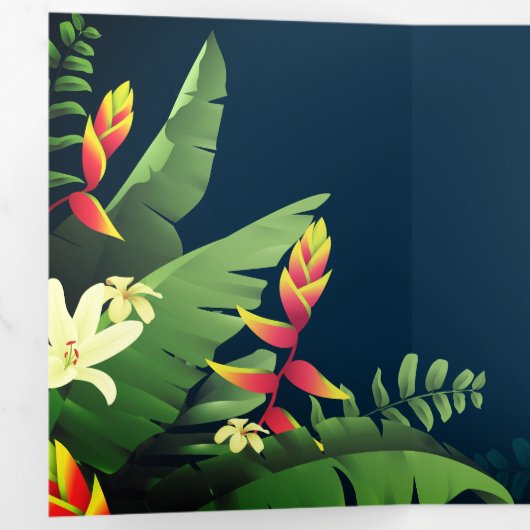 Hawaiian Print Drieluik Uitnodiging (Binnenzijde eerst)