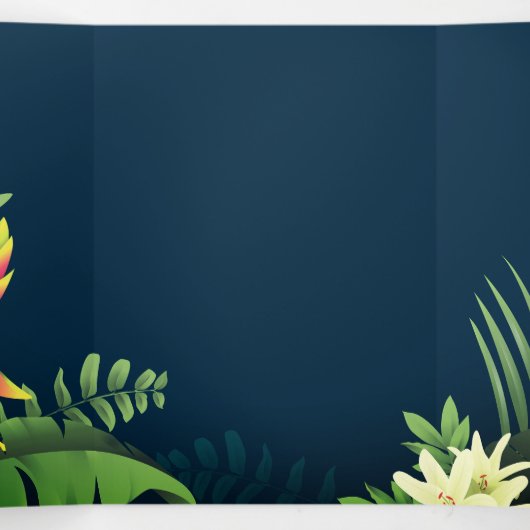 Hawaiian Print Drieluik Uitnodiging (Binnenkant midden)