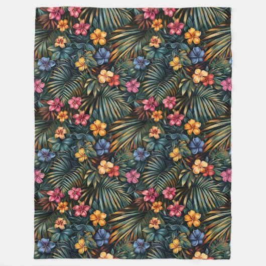 Hawaiian Print Fleece Deken (Voorkant)