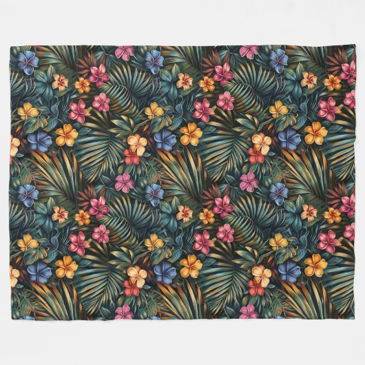 Hawaiian Print Fleece Deken (Voorkant (Horizontaal))