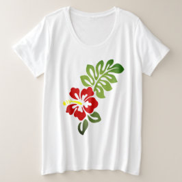 Hawaiian Print Grote Maat T-shirt