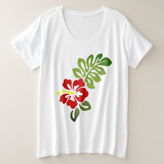 Hawaiian Print Grote Maat T-shirt (Design voorkant)