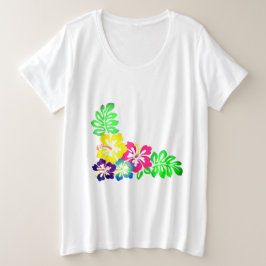 Hawaiian Print Grote Maat T-shirt