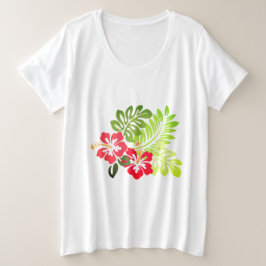 Hawaiian Print Grote Maat T-shirt