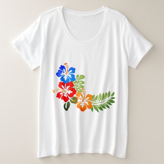 Hawaiian Print Grote Maat T-shirt (Design voorkant)