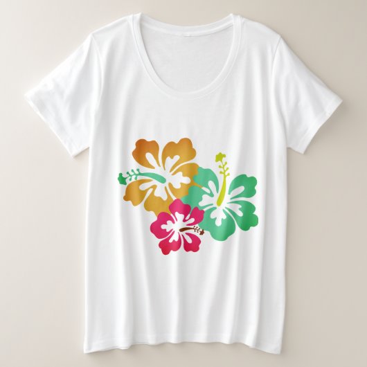 Hawaiian Print Grote Maat T-shirt (Design voorkant)