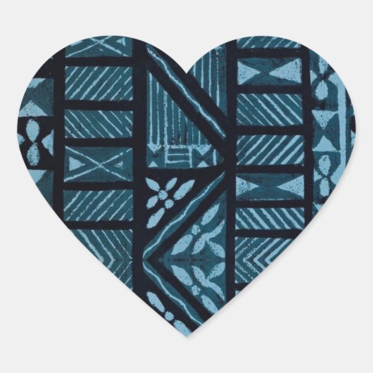 Hawaiian Print Hart Sticker (Voorkant)